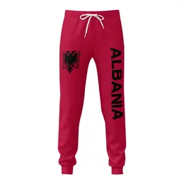 Men's Pants Albania Flag Mens Sweatpants With Pockets Joggers For Men Sports Casual Sweat Drawstring