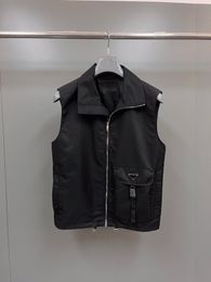 Spring and autumn new mens black vest fashion pocket stitching design US size vest luxury high quality designer vest