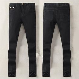 Mens Jeans Designer Luxury Autumn Fashion Design Black Color Stretch Fabric Straight Pants Recycled Water Simple Generous Casual B282e