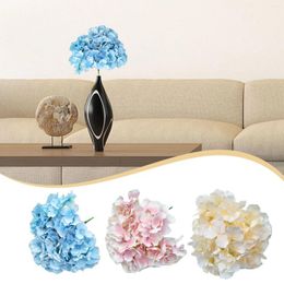 Decorative Flowers Artificial For Flower 1 Bouquet 5 Heads Hydrangea Handmade Simulation Peach Rose Garland