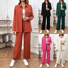 Women's Two Piece Pants Autumn/Winter Solid High Cocktail Dress Sexy Pantsuit For Women Party Wedding Fall Business Casual Outfits