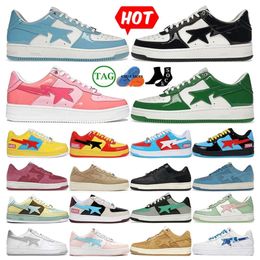 APbapeata OG Designer AP Casual Shoes Low men Sneakers Patent Leather Black White Red Blue Camouflage Skateboard jogging Sports Star Trainers 36-45