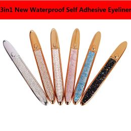 Hot3in1 Waterproof Self Adhesive Eyeliner False Eyelashes No Need Glue to Wear Lashes Liquid Eyeliner Strong SelfAdhesive Eyelash ZZ