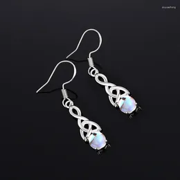 Dangle Earrings CAOSHI Low-key Elegant Drop Female Daily Wearable Jewelry With Simulated Opal Stone Hollow-out Style Accessories Gift