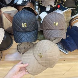 Mens Designer Ball Caps Womens Leather Grid Winter Beanie 4 Seasons Bucket Hat Luxury M Letters Baseball Hats For Men Sports Cap Gift New -6
