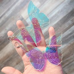 Unusual Acrylic Big Butterfly Earrings For Women Cool Hanging Colour Changed Statement Funny Female Earring Fashion Earings 2021 Da298S