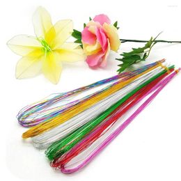 Decorative Flowers 40Pcs 80cm Stocking Flower Wire 22# 0.8mm Diameter Iron Wires For DIY Nylon Floral Ronde Material Accessory