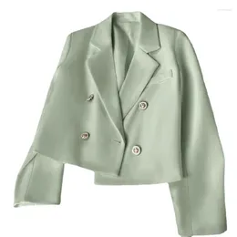Women's Suits Women Super Short Blazer Formal Slim Blazers Lady Office Work Suit Button Jackets Coat Female Korea Casual Femme