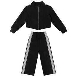 Clothing Sets Autumn Winter Baby Girls Clothes Sets Infant Sports Baseball Uniform Side Stripe Cardigan Jackets Top and Pants Suit Kid Outfits 231013