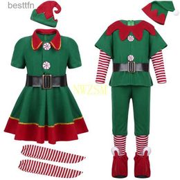 Theme Costume 2022 green Elf Girls christmas Come Festival Santa Clause for Girls New Year chilren clothing Fancy Dress Xmas Party DressL231013