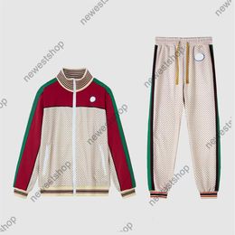 21ss spring Designer Tracksuit mens letter print Tracksuits luxury womens zipper Stripe Rtracksuits running Suits patchwork pants 2875