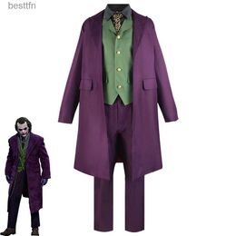 Theme Costume Movie Heath Ledger Cosplay Come Dark Knight Uniform Purple Suits Christmas Halloween Cos ComeL231013