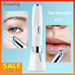 Face Care Devices Compress Eye Massager Pen Smart Disinfection LED Eye Lip Massager Eye Skin Tighten Anti Ageing Eye Wrinkle Lip Lines Removal 231012
