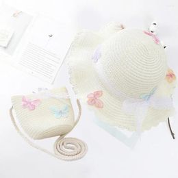 Hats Kids Sun Hat Bag Set Protection Children Straw Foldable