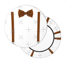 Pillow Funny Brown Tie With Suspenders Round Bar Chair Cover Christmas Decor Festival Gift Suitable For Kitchen