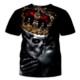 3D Printing Skull T-shirts Fashion Summer Hip Hop Cool Streetwear Halloween Graphic Tees300c