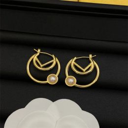 Designer Charm Earrings For Women Fashion Luxury Golden Letters Ear Studs Diamond Pearl Earring High Quality Jewelry G2310132Z-6