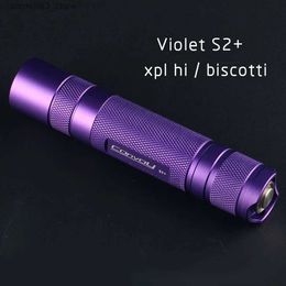 Torches Violet S2+ flashlight with XPL HI led inside and ar-coated glass biscotti firmware Q231013