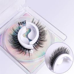 False Eyelashes 1pair Selfadhesive Glue Free Eyelash 3d Strip Reusable Lashes Extension 3 Seconds To Wear Faux Mink 231012