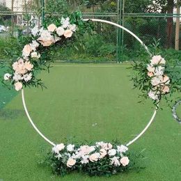 Party Decoration 2022 Wedding Props Iron Ring Arch Round Metal Backdrop Flowers Door Outdoor Flower Stand For DecorShelf261s