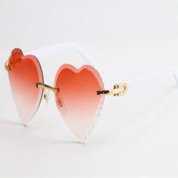 Selling New Rimless Sunglasses White Plank Sunglasses 3524012 Top Rim Focus Eyewear Slim and Elongated Triangle Lenses Fanciful Un261R
