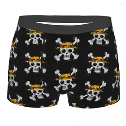 Underpants Men One Piece Skull Underwear Japanese Anime Boxer Shorts Panties Male Breathable