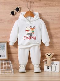 Clothing Sets Christmas Infant Baby Boys born Autumn Fashion Print Snowman deer Top Sleeve For Pants Toddler Outfit 0 36M 231012