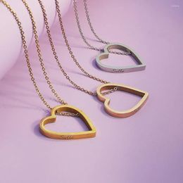 Pendant Necklaces PolishedPlus Customise Name Heart Shape Chain Choker Necklace For Women Aesthetic Jewellery Party Girl Chocker