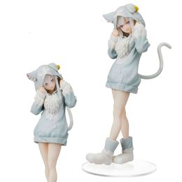 Mascot Costumes Pre-sale Genuine 20cm Anime Figure Rem Re:life in A Different World Cat Pullover Sweater Emilia Model Doll Toy Gift Collect Box