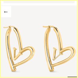 Big Size Women Hoop Earrings Fashion Letter Love Gold Stud Earrings Lady Luxury Designer Heart Earring Brands Jewellery Whole 21263N