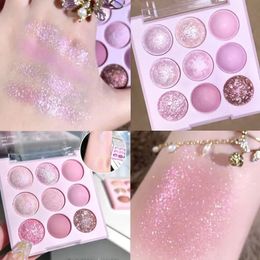 Eye Shadow Ice Cream Eyeshadow Palette Glitter Rose Aegyosal Blush Oat Milk Tea Purple Shadows Cool Tone Korean Makeup Women Cosmetics 231012