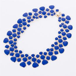 2017 New Design Fashion choker Short Necklace Popular Big Pendant Clavicle Chain 9 Colour Women's Delicate Banquet Jewellery #N0247R
