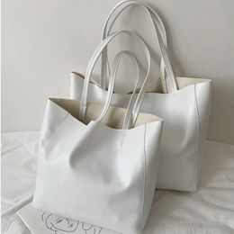 Evening Bags Luxury Big Shoulder Bag Women Shopper Leather Tote Bag Female Solid Simple Large Capacity Crossbody Bags Women White Handbags 231013