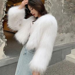 Women's Fur Coat High Waist Short Long Sleeve Youth Thickened 2023 Winter Jacket