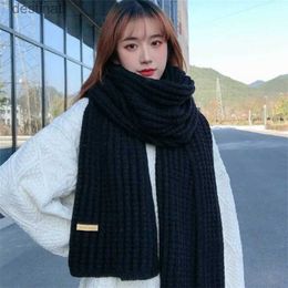 Scarves New Korean Scarves for Women In Autumn and Winter Thickened Thermal Wool Knitting Students' Japanese Lovers' Scarves In WinterL23105
