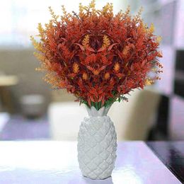 Decorative Flowers 12 Bundles Artificial Autumn No Fade Faux Indoor Outdoor Round For Centrepieces