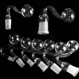 Ball Shape Clear Pyrex Glass Oil Burner Pipes 14mm 18mm Male Female Clear Spoon Hand Pipe Smoking Accessories LL