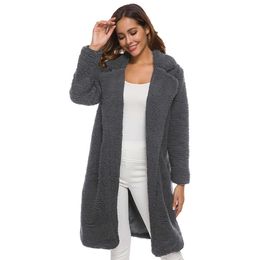 Faux Fur Teddy Coat Women Winter jackets for Warm Soft Lambswool Fur Long hot down Jacket Plush Overcoat Casual Outerwear 9O2Y2
