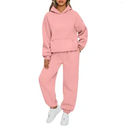 Women's Two Piece Pants 2 Tracksuit Set Men Sportswear Long Sleeve Hoodie Sweater Pant Running Jogger Fitness Outfits Workout Casual