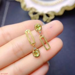 Stud Earrings Natural Jewelry 925 Sterling Silver Women's Peridot Party Birthday Got Engaged Marry Gift Year Valentine'