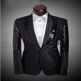 new arrival men slim fit suit mens suits with Pants Black Sequin shiny Blazer Jacket wedding tuxedos men's suits347t