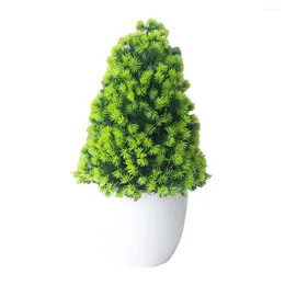 Decorative Flowers Durable Plastic Simulation Christmas Tree Bonsai Small And Lively Home Decoration Perfect For Parties Weddings Offices