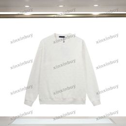 xinxinbuy Men designer Hoodie Sweatshirt Paris Letter towel embroidery women black apricot yellow white M-3XL