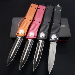 UT-Models Serrated Combat-TD Knife 3.8" Satin Plain CNC D2 steel 6061-T6 automatic Knives EDC camp hunt Auto knifes A07 UT85 UT88 Tools