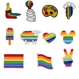 Pins Brooches Pride Brooch Pin Set Animal Love Heart Multicolor Women Man Gay Girls Lesbian Jewellery Friends Gifts Accessorie1307F