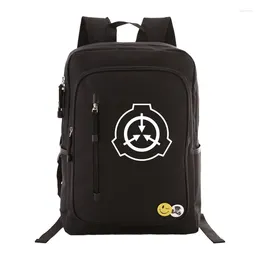 Backpack SCP Secure Contain Protect Bag Zipper Pocket Men Women BookBag Student School Travel Laptop Mochila Badge