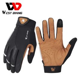 Five Fingers Gloves WEST BIKING Cycling Breathable Full Finger Mitts MTB Bicycle Sports Men Women Spring Autumn Gym Motorcycle 231012