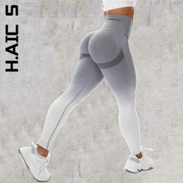 Women's Leggings H.Aic S Seamless Gradient Scrunch Legging Sport Tights Women's Pants Gym Yoga Pants Fitness Yoga Leggings Female Sports Leggings 231013