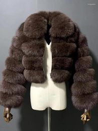 Women's Fur Furry Cropped Coat Winter Faux Short Jacket Women Loose Lapel Zipper Long Sleeve Puffer Female Mink