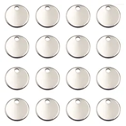 Pendant Necklaces 6/8/10mm 100PCS SEASHA Stainless Steel Environmental Stamping Round Blanks Tag Pendants For Bracelet Earring Charms